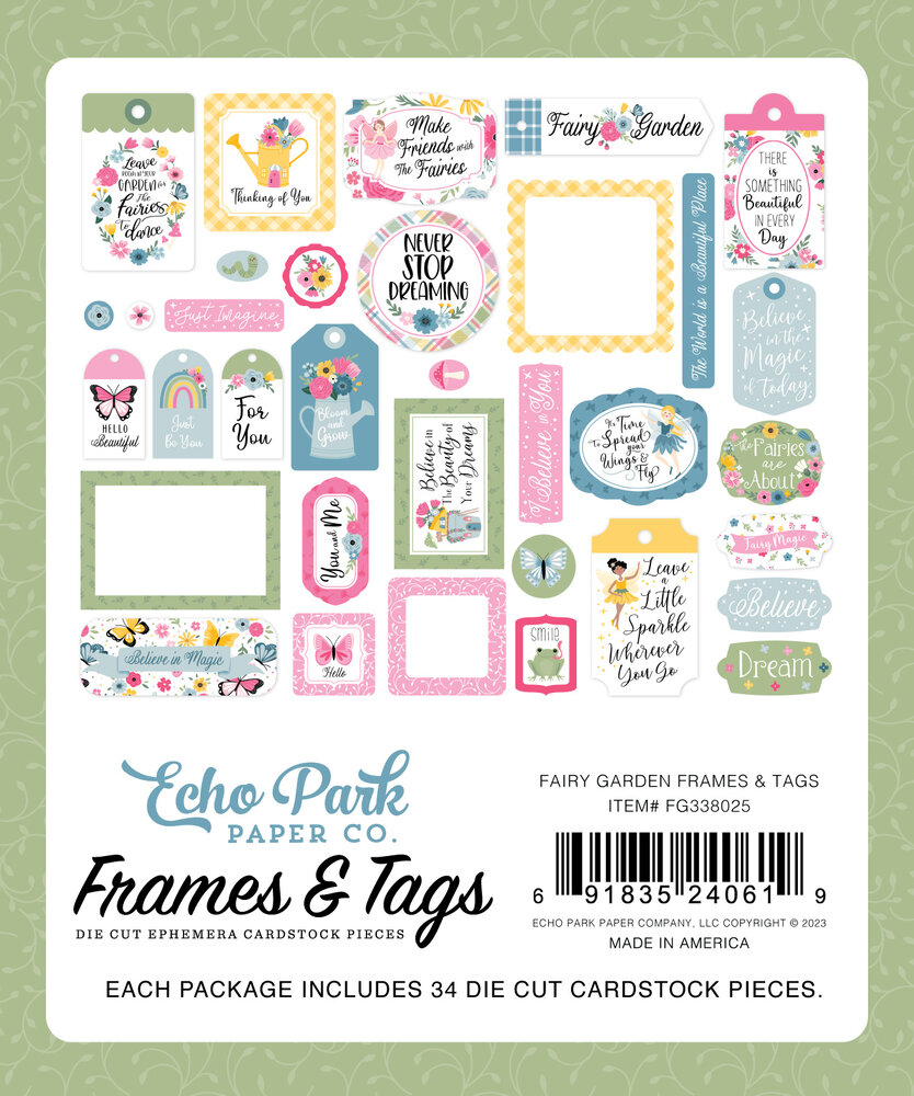 Echo Park Fairy Garden Frames & Tags (FG338025) (OUTLET)