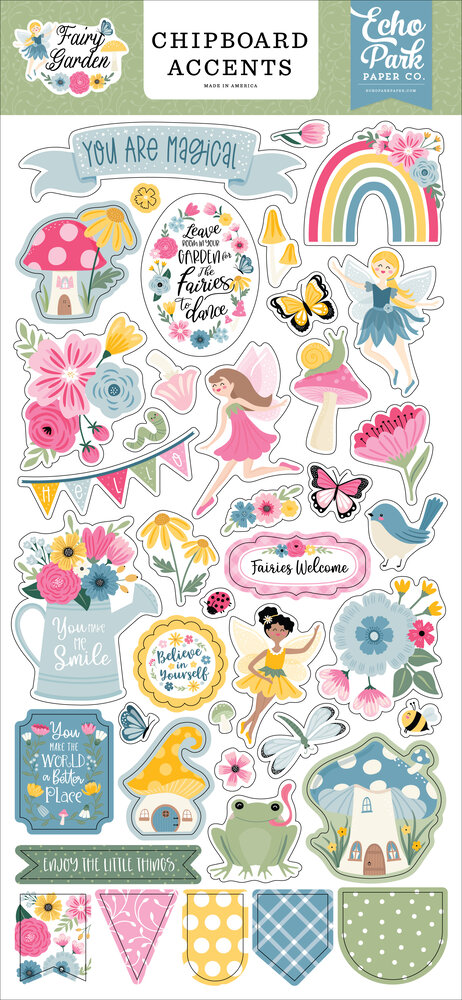 Echo Park Fairy Garden Chipboard Accents (FG338021) (DISCONTINUED)