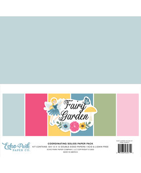 Echo Park Fairy Garden 12x12 Inch Coordinating Solids Paper Pack (FG338015) (DISCONTINUED)