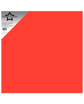 Paper Favourites Orange Red 12x12 Inch Smooth Cardstock 220gsm (10pcs) (PFSS516)