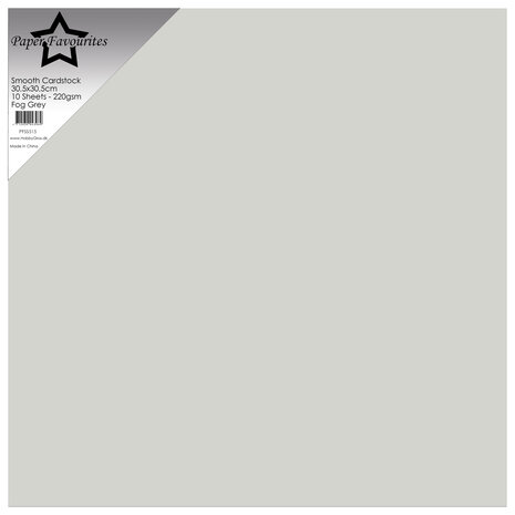 Paper Favourites Fog Grey 12x12 Inch Smooth Cardstock 220gsm (10pcs) (PFSS515)