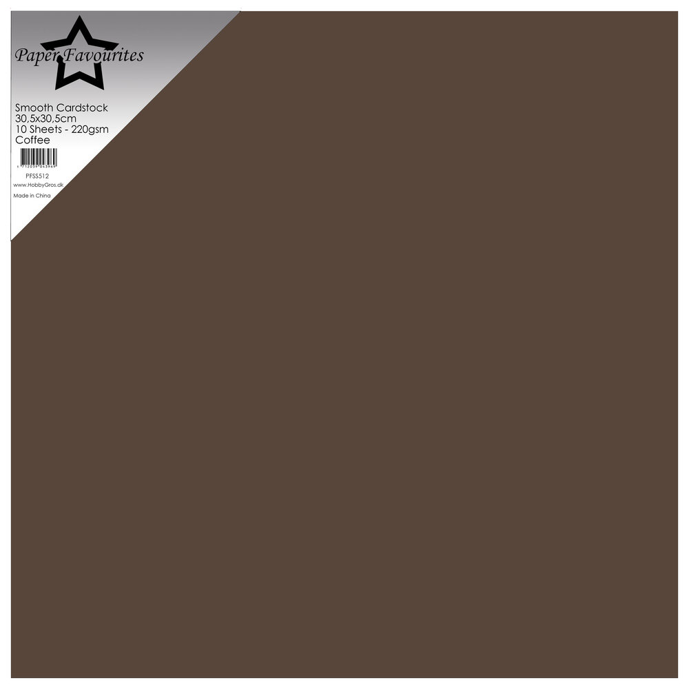 Paper Favourites Smooth Cardstock 12x12 Inch Coffee 220gsm (10pcs) (PFSS512)