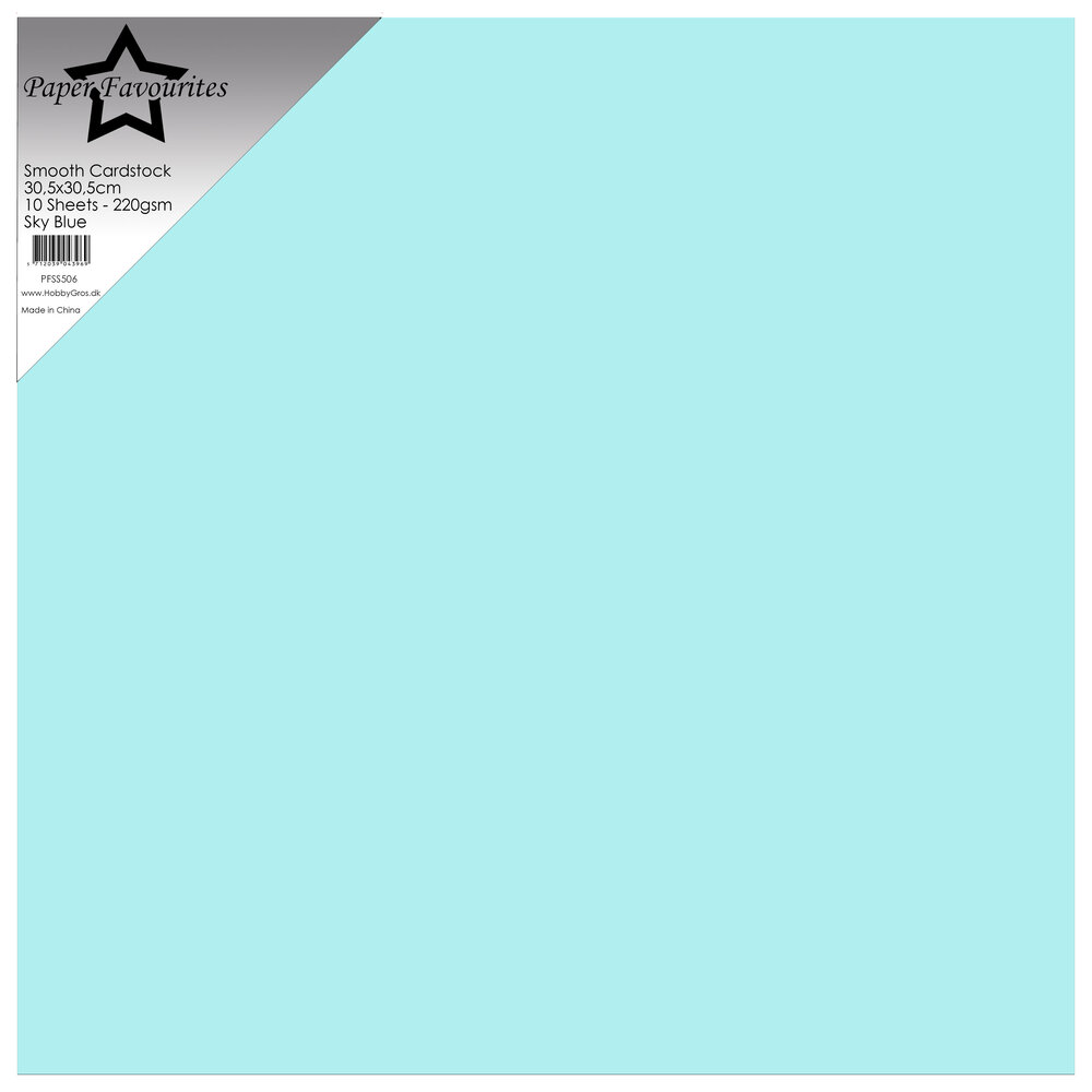 Paper Favourites Sky Blue 12x12 Inch Smooth Cardstock 220gsm (10pcs) (PFSS506)