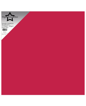 Paper Favourites Bright Red 12x12 Inch Smooth Cardstock 220gsm (10pcs) (PFSS505)