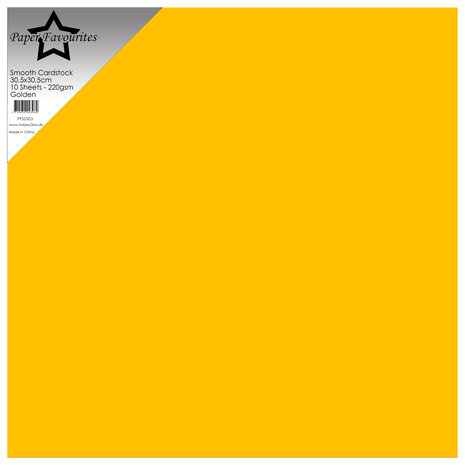 Paper Favourites Smooth Cardstock 12x12 Inch Golden 220gsm (10pcs) (PFSS503)