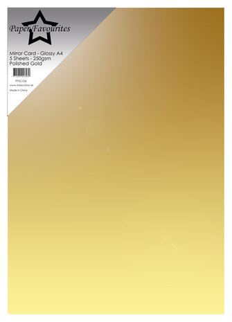Paper Favourites Mirror Card Glossy A4  Polished Gold 250gsm (5pcs) (PFSS104)