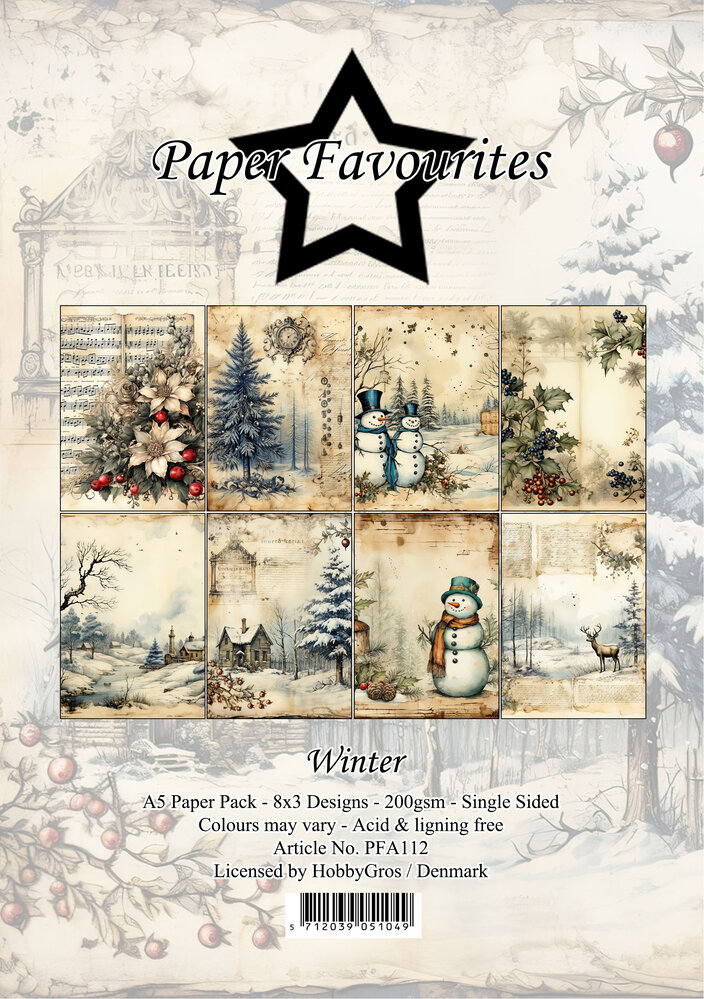 Paper Favourites Winter A5 Paper Pack (PFA112) (DISCONTINUED)