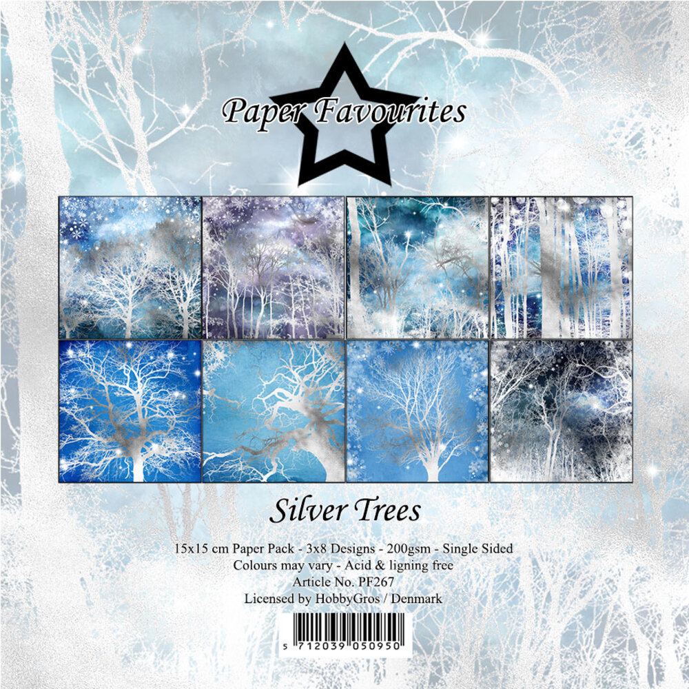 Paper Favourites Silver Trees 6x6 Inch Paper Pack (PF267) (DISCONTINUED)