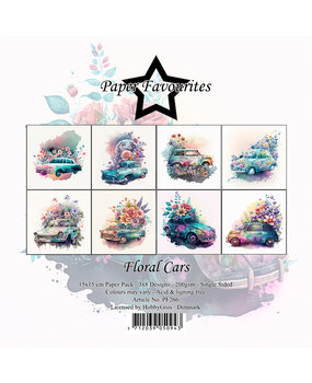 Paper Favourites Floral Cars 6x6 Inch Paper Pack (PF266) (DISCONTINUED)