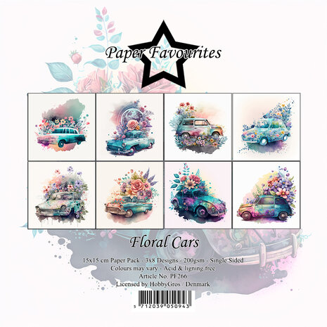Paper Favourites Floral Cars 6x6 Inch Paper Pack (PF266) (DISCONTINUED) Paper Favourites Floral Cars 6x6 Inch Paper Pack (PF266) (DISCONTINUED)