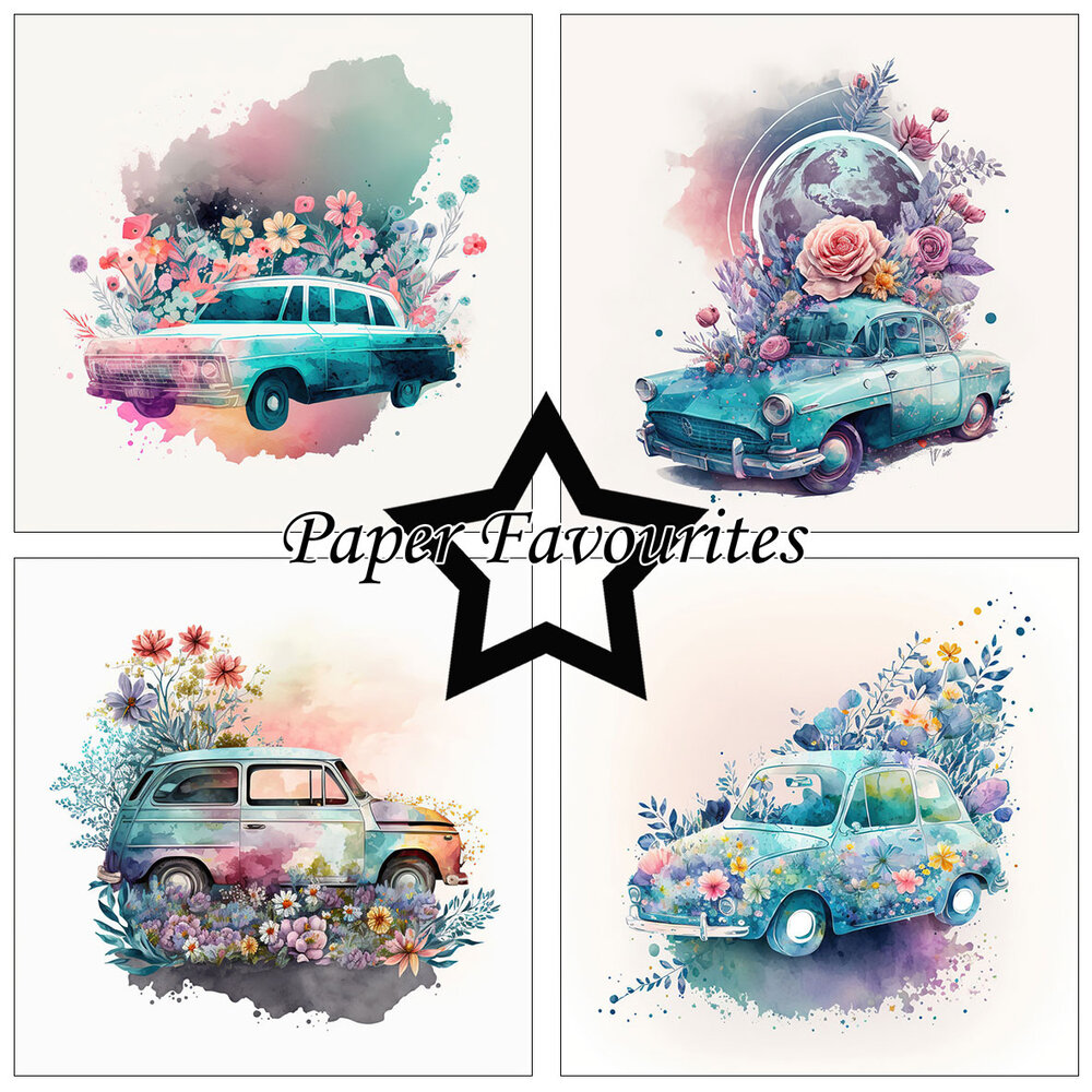 Paper Favourites Floral Cars 6x6 Inch Paper Pack (PF266) (DISCONTINUED) Paper Favourites Floral Cars 6x6 Inch Paper Pack (PF266) (DISCONTINUED)