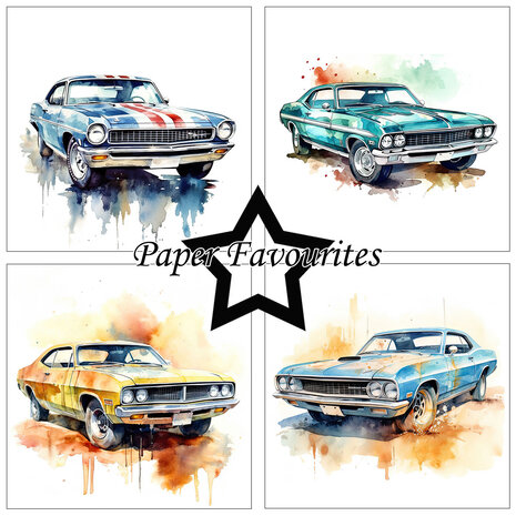 Paper Favourites Muscle Cars 12x12 Inch Paper Pack (PF465) (DISCONTINUED)