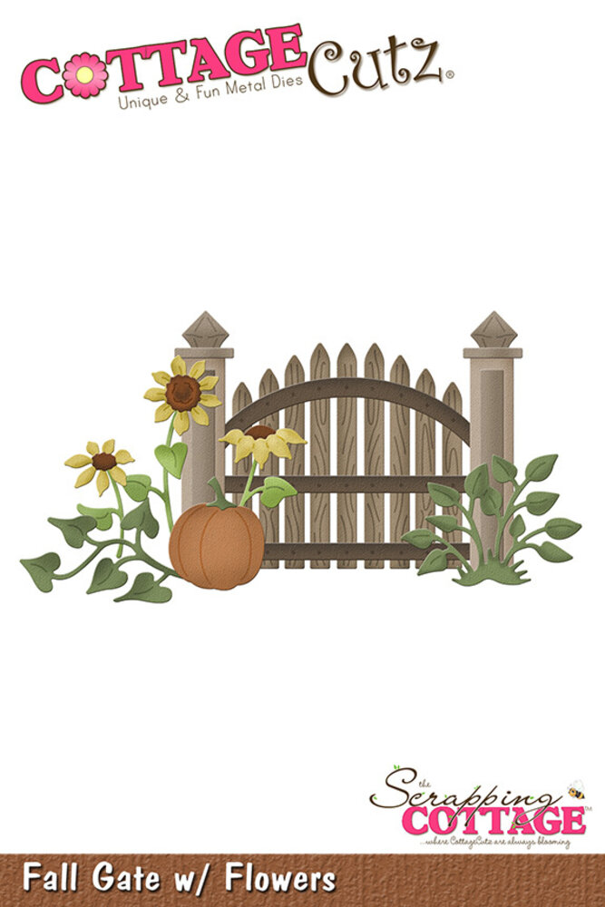 Scrapping Cottage Fall Gate w/ Flowers (CC-1266) (OUTLET)