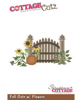 Scrapping Cottage Fall Gate w/ Flowers (CC-1266) (OUTLET)