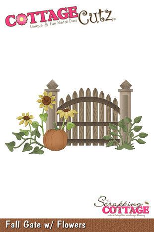 Scrapping Cottage Fall Gate w/ Flowers (CC-1266) (OUTLET)