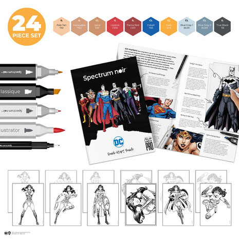 Spectrum Noir Fan-Art Like a Pro Art Kit Wonder Woman (24pcs) (SN-PFAN-DC1-WONW) (DISCONTINUED)
