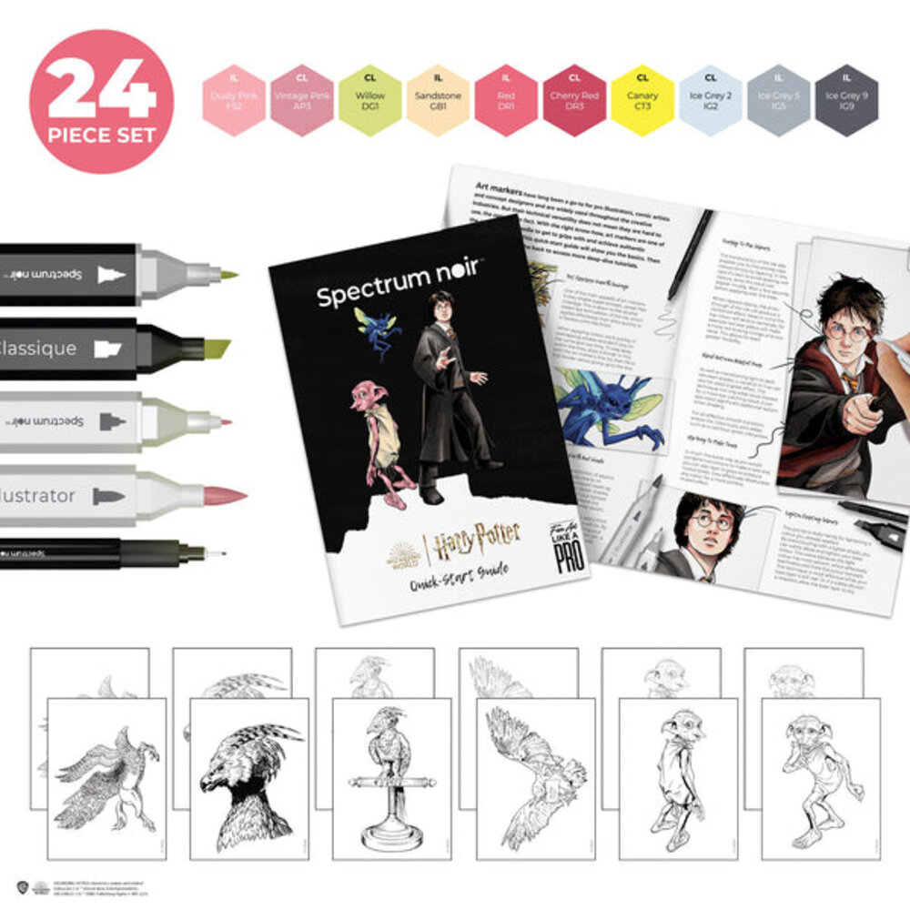 Spectrum Noir Fan-Art Like a Pro Art Kit Magical Companions (24pcs) (SN-PFAN-HP1-COMP) (DISCONTINUED) Spectrum Noir Fan-Art Like a Pro Art Kit Magical Companions (24pcs) (SN-PFAN-HP1-COMP) (DISCONTINUED)