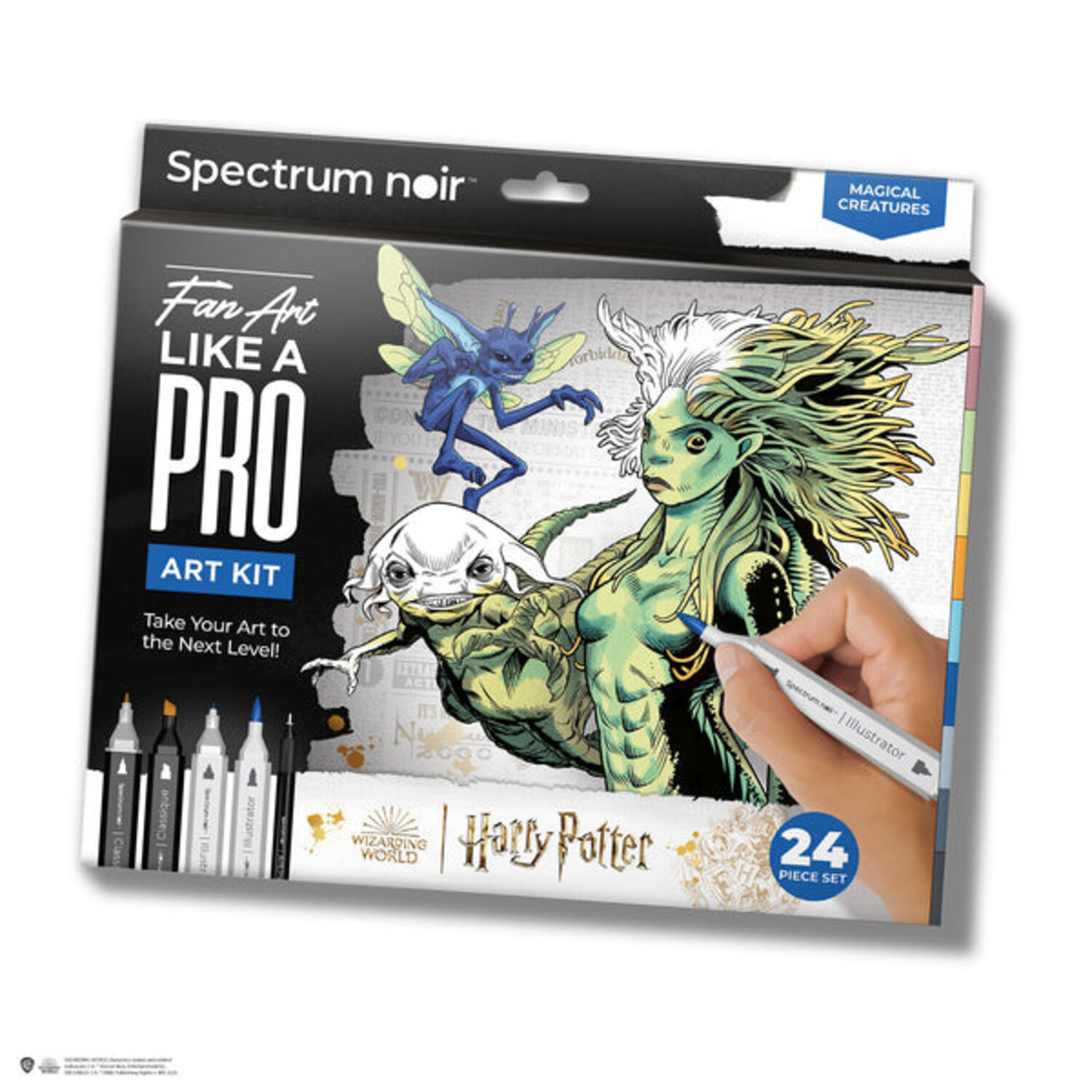 Spectrum Noir Fan-Art Like a Pro Art Kit Magical Creatures (24pcs)  (SN-PFAN-HP1-CREAT) - Craftlines B.V.