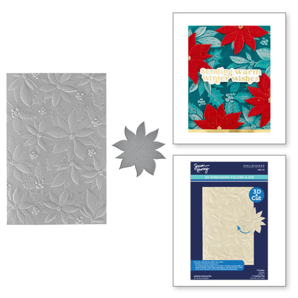 Spellbinders Playful Poinsettia 3D Embossing Folder & Die (E3D-072)