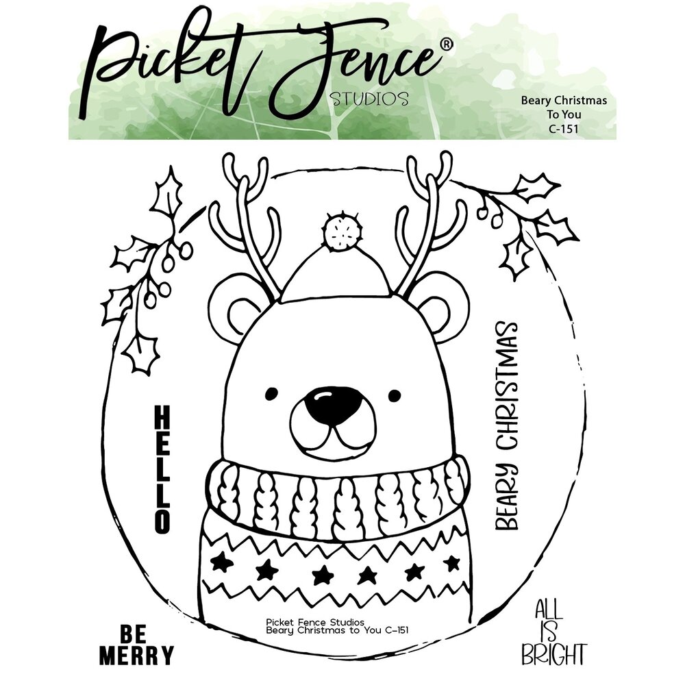 Picket Fence Studios Beary Christmas to You 4x4 Inch Clear Stamps (C-151) (OUTLET) Picket Fence Studios Beary Christmas to You 4x4 Inch Clear Stamps (C-151) (OUTLET)