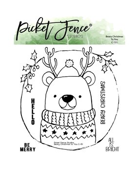 Picket Fence Studios Beary Christmas to You 4x4 Inch Clear Stamps (C-151) (OUTLET)