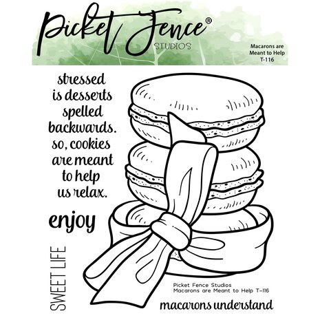 Picket Fence Studios Macarons are Meant to Help 4x4 Inch Clear Stamps (T-116) (OUTLET) Picket Fence Studios Macarons are Meant to Help 4x4 Inch Clear Stamps (T-116) (OUTLET)