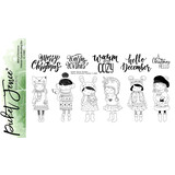 Picket Fence Studios Merry Christmas Friends 4x8 Inch Clear Stamps (C-159) (OUTLET)