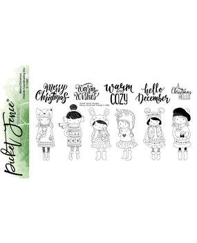Picket Fence Studios Merry Christmas Friends 4x8 Inch Clear Stamps (C-159) (OUTLET)