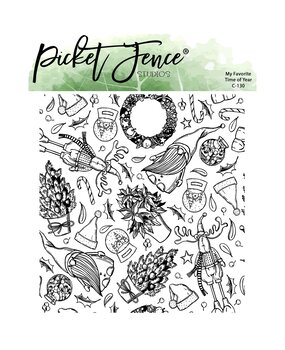 Picket Fence Studios My Favorite Time of Year 4x4 Inch Clear Stamps (C-130) (OUTLET)