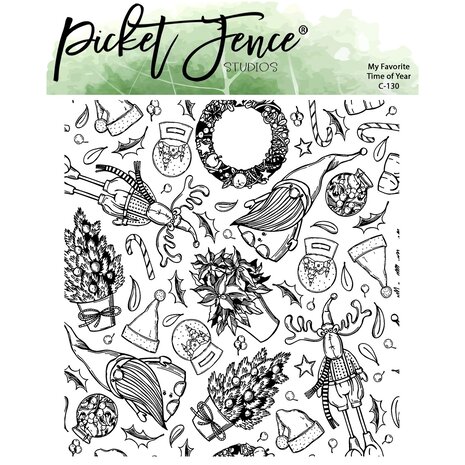Picket Fence Studios My Favorite Time of Year 4x4 Inch Clear Stamps (C-130) (OUTLET)