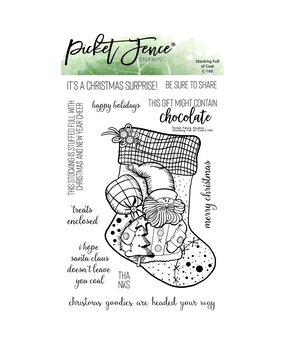 Picket Fence Studios Stocking Full of Coal 4x6 Inch Clear Stamps (C-160) (OUTLET)