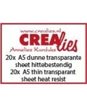 Crealies Basis Heat Resistant Thin A5 Sheet Transparent (20pcs) (CLBSTR02)
