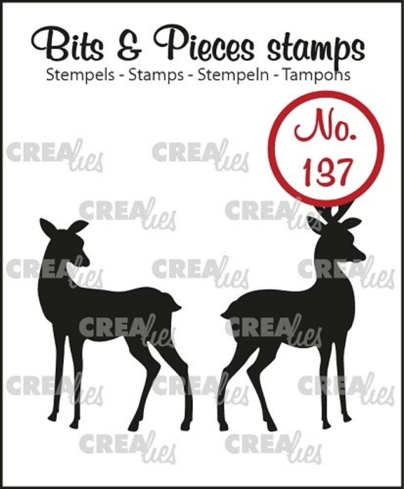 Crealies Bits & Pieces Stempels No. 137 Hertjes (CLBP137)