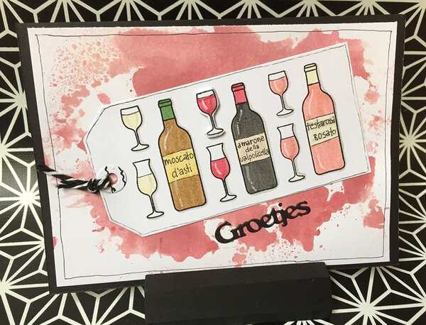 Crealies Bits & Pieces Stempels No. 138 Wijnfles En Glazen (CLBP138)