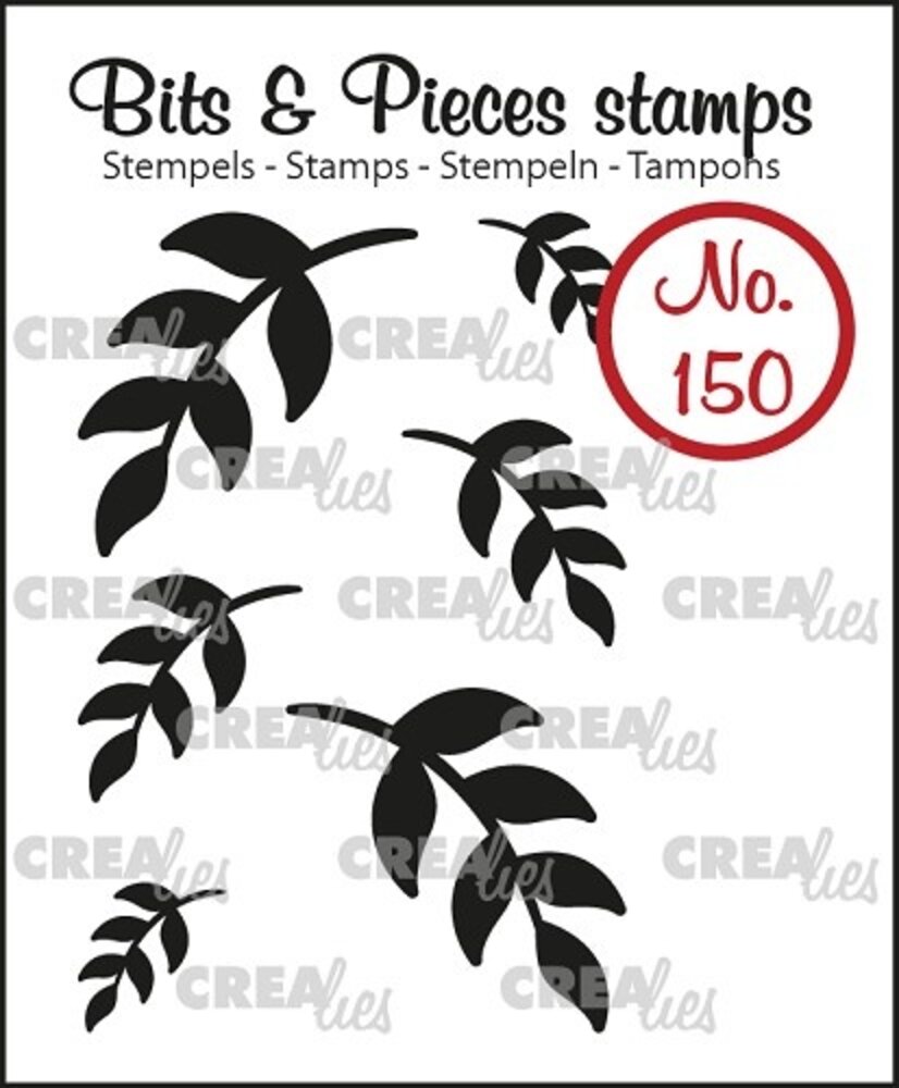 Crealies Bits & Pieces Stamps No. 150 Mini Leaves 5 (Solid) (CLBP150) Crealies Bits & Pieces Stamps No. 150 Mini Leaves 5 (Solid) (CLBP150)