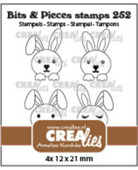 Crealies Bits & Pieces Stempels No. 252 Konijnen Klein (CLBP252)