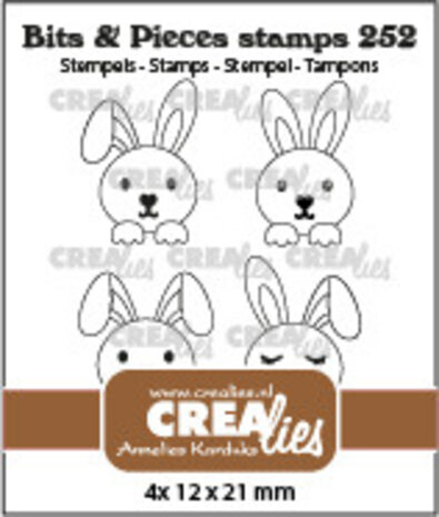 Crealies Bits & Pieces Stamps No. 252 Bunnies Small (CLBP252)