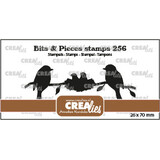 Crealies Bits & Pieces Stempels No. 256 Twee Vogels Met Vogelnestje Op Tak (CLBP256)