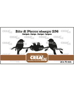 Crealies Bits & Pieces Stempels No. 256 Twee Vogels Met Vogelnestje Op Tak (CLBP256)