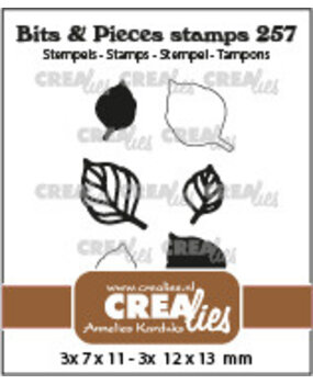 Crealies Bits & Pieces Stempels No. 257 Blaadjes 16, Dicht + Open + Nerven (CLBP257)