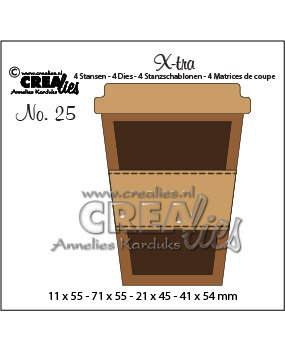 Crealies X-tra Stansen No. 25 Mok Om Mee Te Nemen (Klein) (CLXtra25)