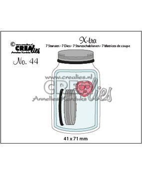 Crealies X-tra Stansen No. 44 Glazen Pot Met Deksel Middel (CLXtra44)