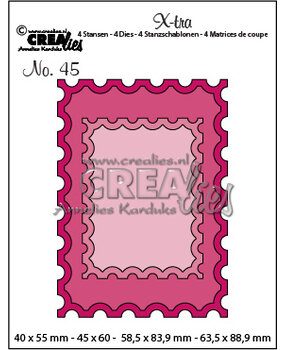Crealies X-tra Dies No. 45 ATC Stamps + Smaller Stamps (CLXtra45)