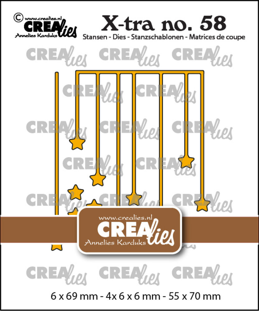 Crealies X-tra Dies No. 58 Hanging Stars (CLXtra58) Crealies X-tra Dies No. 58 Hanging Stars (CLXtra58)