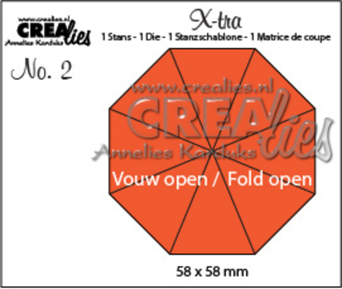 Crealies X-tra Stansen No. 2 Vouw Open 8 Delen (CLXtra02)