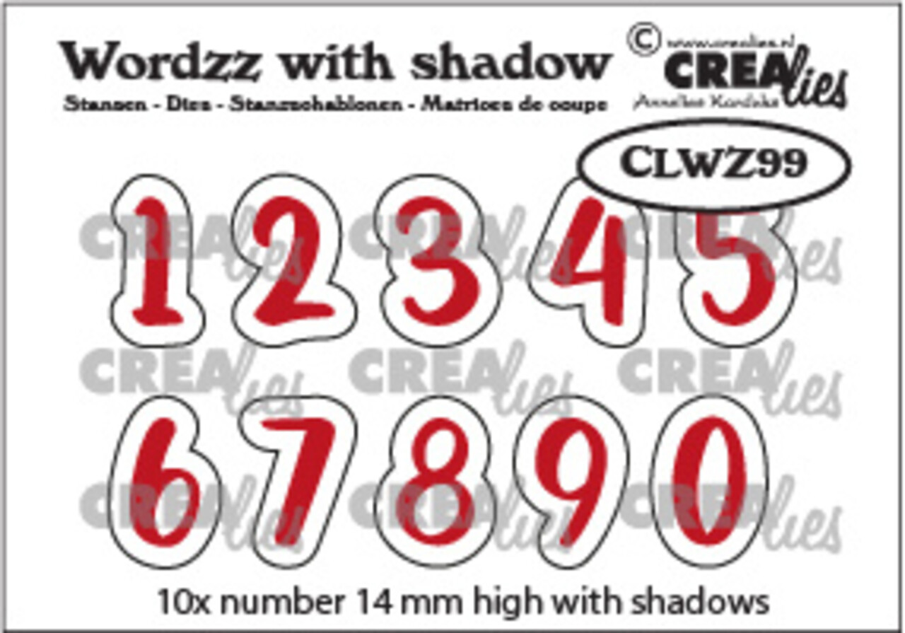 Crealies Wordzz With Shadow Stansen Dutch No. 99 Cijfers (CLWZ99) Crealies Wordzz With Shadow Stansen Dutch No. 99 Cijfers (CLWZ99)