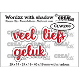 Crealies Wordzz With Shadow Stansen Dutch No. 8 Veel Liefs/Geluk (CLWZ08)