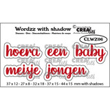 Crealies Wordzz With Shadow Stansen Dutch No. 6 Hoera Een Baby/Meisje/Jongen (CLWZ06)