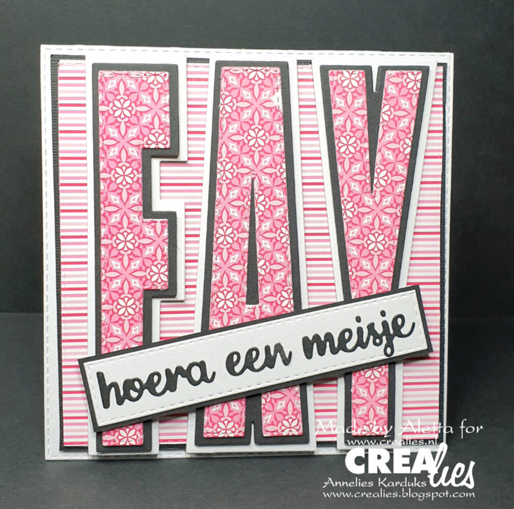 Crealies Wordzz With Shadow Stansen Dutch No. 6 Hoera Een Baby/Meisje/Jongen (CLWZ06)