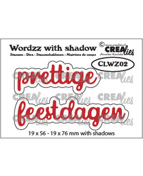 Crealies Wordzz With Shadow Dies Dutch No. 2 Prettige Feestdagen (CLWZ02)
